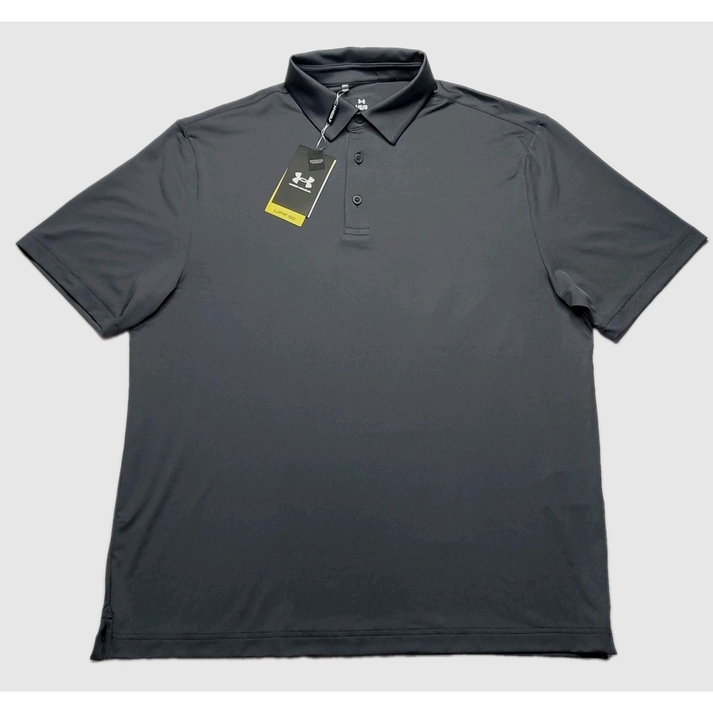 NWT Under Armour Golf Polo UPF‎ 50 men's L Grey